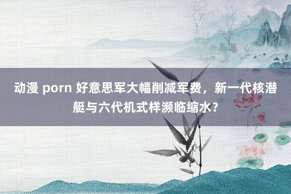 动漫 porn 好意思军大幅削减军费,新一代核潜艇与六代机式样濒临缩水?