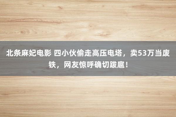 北条麻妃电影 四小伙偷走高压电塔,卖53万当废铁,网友惊呼确切跋扈!
