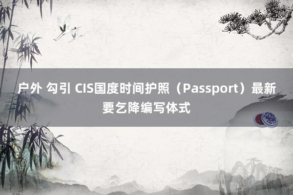 户外 勾引 CIS国度时间护照(Passport)最新要乞降编写体式