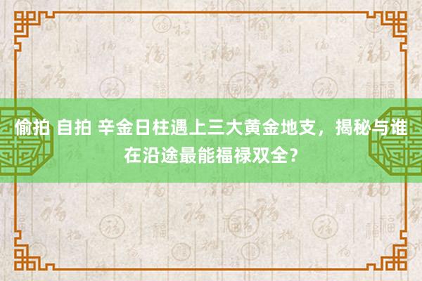 偷拍 自拍 辛金日柱遇上三大黄金地支,揭秘与谁在沿途最能福禄双全?