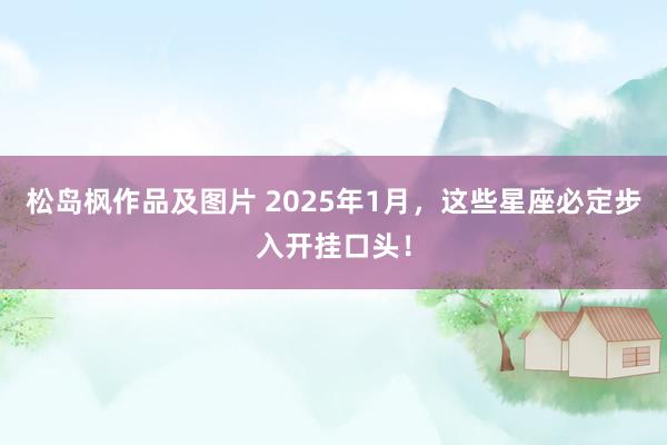 松岛枫作品及图片 2025年1月,这些星座必定步入开挂口头!