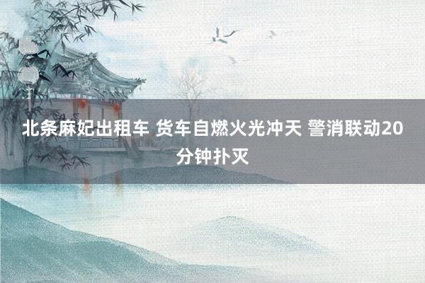 北条麻妃出租车 货车自燃火光冲天 警消联动20分钟扑灭