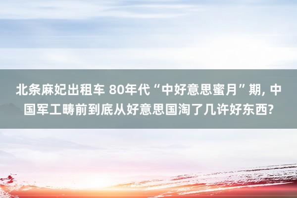 北条麻妃出租车 80年代“中好意思蜜月”期, 中国军工畴前到底从好意思国淘了几许好东西?